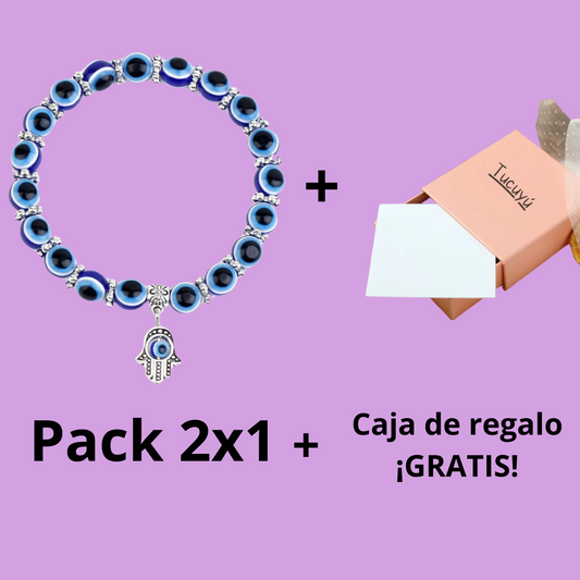 Pulsera anti-mal de ojo turco - Pack 2x1